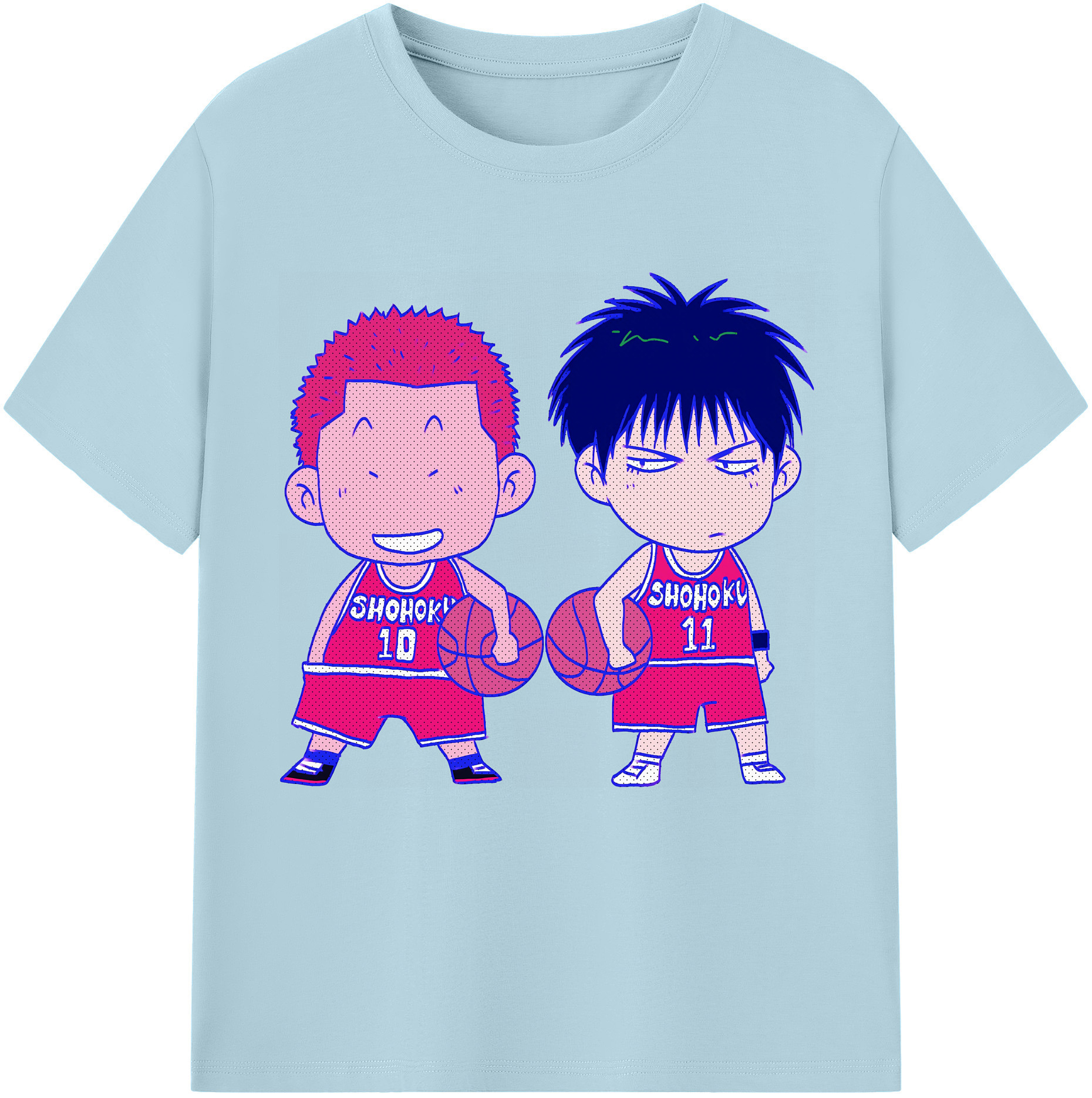 SLAM DUNK／スラムダンク 綿100％半袖Tシャツ（フロントプリント）